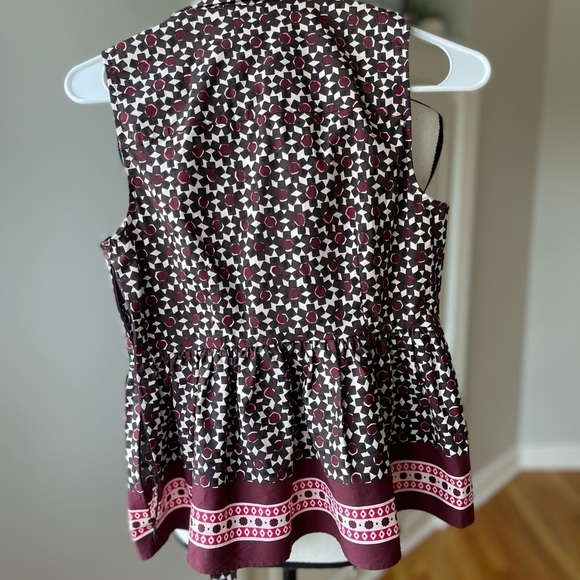 Kate Spade NWT Floral Tile Peplum Top in Rambling Rose size extra small - Picture 3 of 9